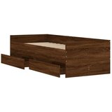  Okvir kreveta s ladicama boja smeđeg hrasta 90 x 190 cm | shoptok.hr