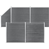  Set WPC ograda 4 kvadratne + 1 kosa 792 x 186 cm sivi | shoptok.hr