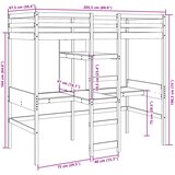  Okvir kreveta na kat sa stolom i policama 90 x 200 cm borovina | shoptok.hr