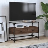 vidaXL TV omarica s stekleno ploščo rjavi hrast 80x35x51 cm inž. les Cene