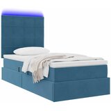  LED krevet za pohranu s madracem Tamno plava 90 x 200 cm Baršun | shoptok.hr
