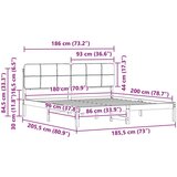  Krevetni okvir s tapiciranim uzglavljem Sivo-smeđa 180 x 200 cm | shoptok.hr