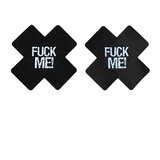 SuperLove Cross Nipple Covers Fuck Me! Black u