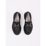 GOODIN Black platform loafers with gold chain | shoptok.hr