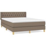  S oprugama i madracem smeđesivi 140 x 190 cm od tkanine | shoptok.hr