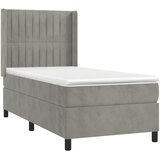  box spring s madracem LED svjetlosivi 90x200 cm baršun | shoptok.hr