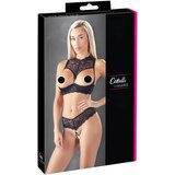 Cottelli otvoreni grudnjak s prstenom od kamenčića (crni) | shoptok.hr