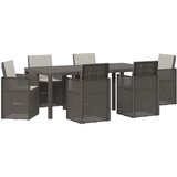  Vrtni set za objed s jastukom 7 pcs Svjetlosiva PP | shoptok.hr