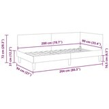 vidaXL Kotna postelja vinsko rdeča 90 x 200 cm Samet in sodobno leseno | Shoptok.si