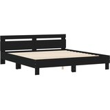  Okvir kreveta s uzglavljem crni 200 x 200 cm konstruirano drvo | shoptok.hr