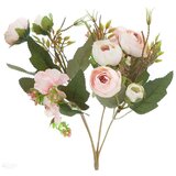 Buket umjetnih kamelija puder roza 29 cm  Buket umjetnih kamelija puder roza 29 cm Slike