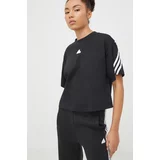 Adidas Bombažna kratka majica ženski, črna barva