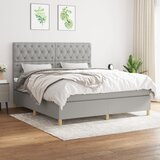 The Living Store Box spring postelja z vzmetnico svetlo siva 160x200 cm žamet - Box Spring Postelja, (21488520) Cene