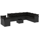  The Living Store Vrtna sedežna garnitura 11-delna z blazinami črn poli ratan - Vrtna Sedežna Garniture, (21464049) | Shoptok.si