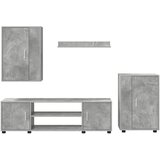  Set TV komoda Zidne 4 pcs Betonski sivi Konstruirano drvo | shoptok.hr