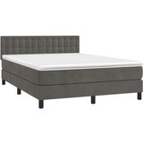  Box spring s madracem LED tamnosivi 140x200 cm baršun | shoptok.hr