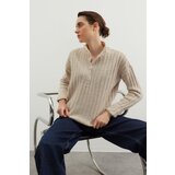 Trendyol Sweater - Beige - Oversize Cijene