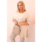 Kesi Włoski Women's Plus Size blouse with cotton, featuring a pocket and rolled sleeves kiwi Cene