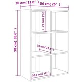 vidaXL Ormarić za knjige / komoda siva boja hrasta 66x30x98 cm drveni | shoptok.hr