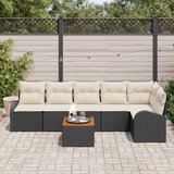  Sjedeća garnitura za vrt 7 kom. Crna i Krema poliratan 289 x 124 x 69 cm | shoptok.hr