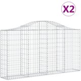  Lučne gabionske košare 2 kom 200x30x100/120cm pocinčano željezo | shoptok.hr