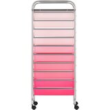  Pokretna kolica za pohranu s 10 ladica ombre roza plastična | shoptok.hr