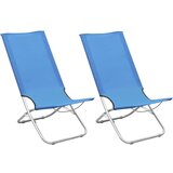 vidaXL Zložljivi stoli za na plažo 2 kosa modro blago, (20964040) Cene
