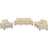 Maison Chic Sedežna garnitura - kavč 3-delna krem blago, (21728459) | Shoptok.si