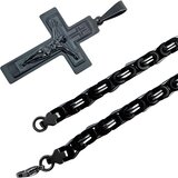 IZMAEL Muška ogrlica RE-38736 - Crna / 70cm | shoptok.hr