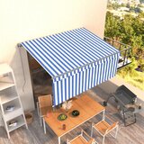 vidaXL Ročno zložljiva tenda s senčilom 3,5x2,5 m modra in bela cene