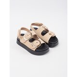 GOODIN Platform sandals in beige and white check | Shoptok.si