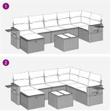  8-dijelni set vrtnih sofa od poliratana s jastucima svjetlosivi | shoptok.hr