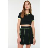 Trendyol Black Skater Corduroy Mini Knitted Skirt Cene