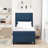 vidaXL Kutija s opružnim krevetom s madracem Plava 90x200 cm Tkanina | shoptok.hr