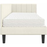  Kutni krevetni okvir s madracem s uzglavljem 2 pcs Krema Baršun | shoptok.hr