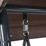 Vrtna gugalnica z nastavljivo streho kavno rjava jeklo