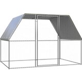 vidaXL Kokošnjak srebrn in siv 3x2x2 m pocinkano jeklo, (21066942) | Shoptok.si