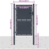  Vrtna vrata Čelik 100x200 cm Antracit | Eponuda.com