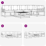  Set vanjskih sofa 6 kom. Bijela i bež Poliester | shoptok.hr