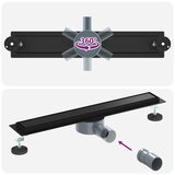 Tuš kanal 2-u-1 sa 360° sifonom Crna 60 cm Nehrđajući čelik 304 | shoptok.hr