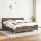  Krevet s oprugama i madracem smeđesivi 180x200 cm tkanina