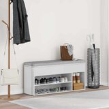 vidaXL Lavica za čevlje visokega sijaja bela 102x30,5x45 cm | Shoptok.si