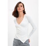 Trendyol ecru Double Breasted Knitted Blouse Cene