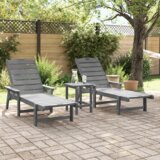  Ležaljke 2 kom Svjetlosiva 162x53x98.5 cm HDPE | shoptok.hr