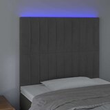 Posteljno vzglavje temno sivo 100x5x118/128 cm žamet, (20735503) | Shoptok.si