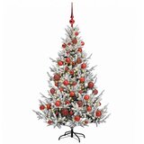  Umjetno božićno drvce s kuglicom 150 cm 150 LED lampica - Zelena i bijela 150 cm s LED-ima i crvenim lopticama | shoptok.hr