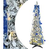  Umjetno božićno drvce s 100 LED svjetlima Bijelo 150 cm PVC | shoptok.hr