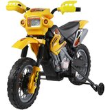 HOMCOM Električno kros kolo s kolesi rumene barve za otroke od 3 let naprej, 6V baterija, hitrost 2,5 km/h, 102 x 53 x 66cm, (20744883) | Shoptok.si