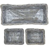  Saksija košarica s pohranom 3 pcs Siva Kubu Ratan - Siva | shoptok.hr