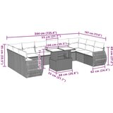  Vrtna sedežna garnitura 11-delna z blazinami črn poli ratan, (21145480) | Shoptok.si